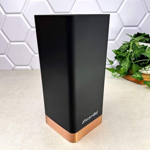Подставка для ножей Kamille KM 7628 квадратная 22 см Titan Copper Польша (2025146)