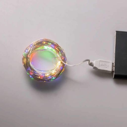 Гирлянда роса 20 метров USB на 200 led светодиодов капля 20 метров белая проводка мультиколор USB200L20MWML (2026151)