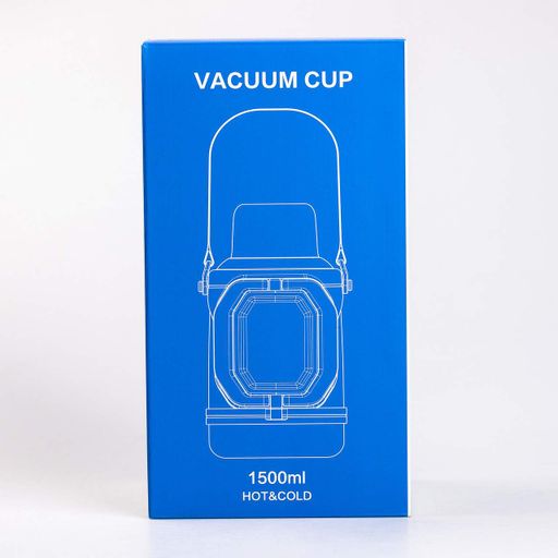 Термос Vacuum Cup 1.5 литра с ремешком и сложной ручкой белый HP-14-21W (2026227)