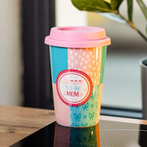 Стакан фарфоровый 420 мл с силиконовой крышкой Blessed to be mom RX-N240288BM (2026301)