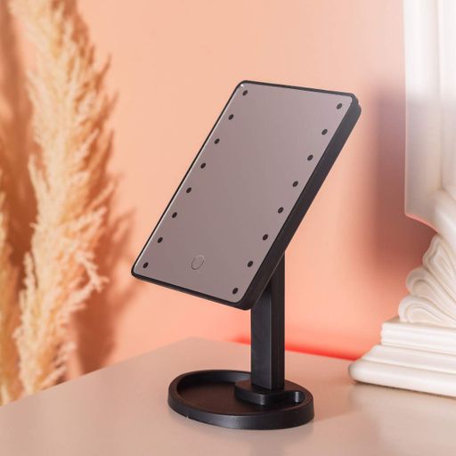 Зеркало косметическое 21х16 см 16 LED Черное HP-10-3AB (2026467)