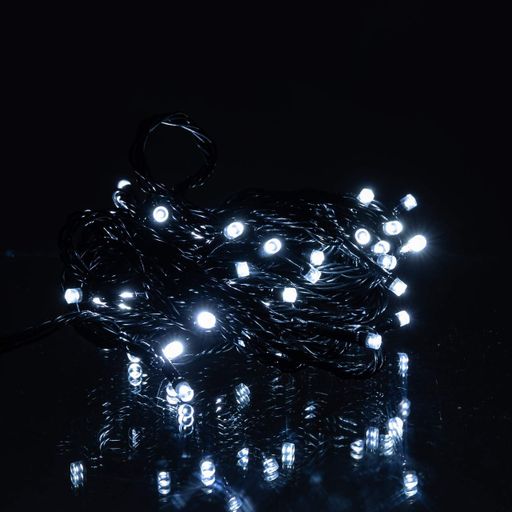 Новогодняя комнатная гирлянда нить 6 м 50 LED черный провод Белый W50LED6MBW (2026919)