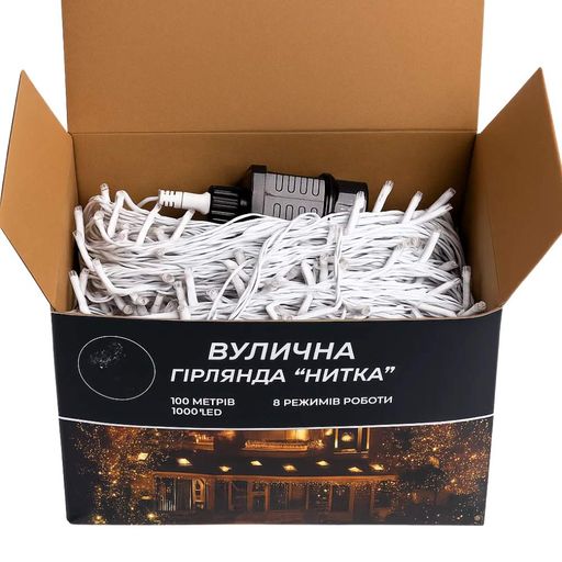 Гірлянда Різдвяна фея вулична 100 м 1000 LED білий провід Синій CF1000L100MWBL (2026927)