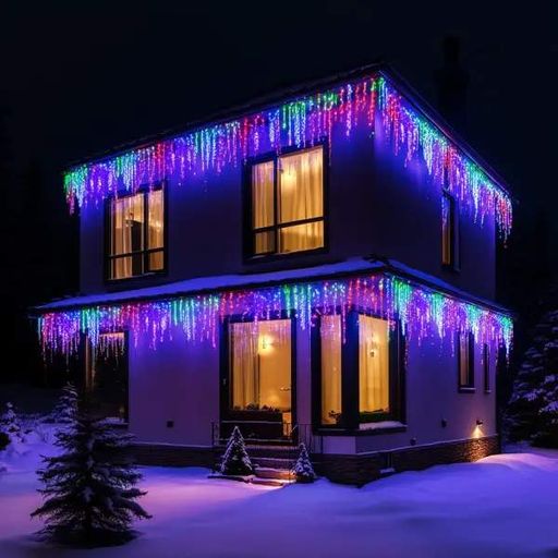 Уличная гирлянда Бахрома 25 м 405 LED черный провод Мультиколор 25MBML (2026958)