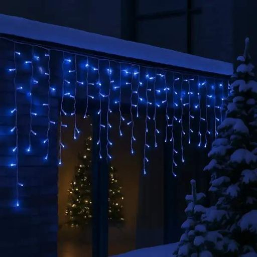 Вулична гірлянда Бахрома 12 м 200 LED білий провід Синій 12MWBL (2026978)