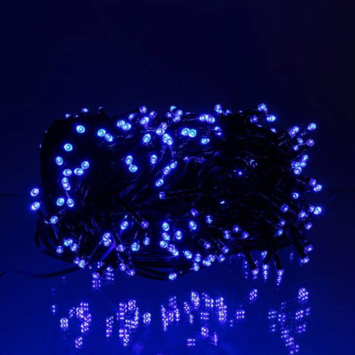Новогодняя гирлянда уличная 30 м 300 LED с солнечной батареей черный провод Синий SB300L30MBBL (2027138)