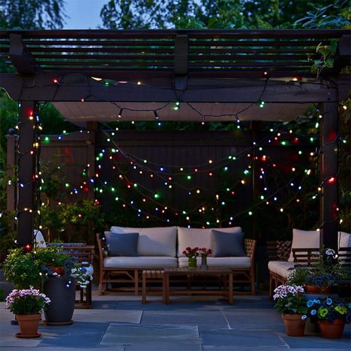 Новогодняя гирлянда уличная 50 м 500 LED с солнечной батареей черный провод Мультиколор SB500L50MBML (2027143)
