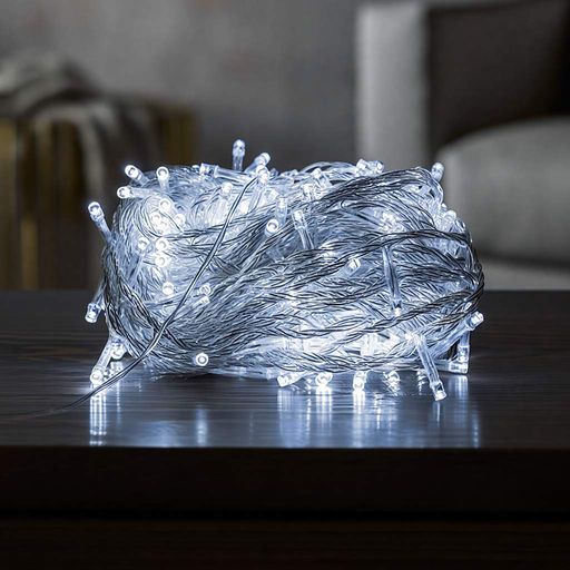Новогодняя гирлянда комнатная нить 18 м 180 LED белый провод Белый W180LED18MWW (2027151)