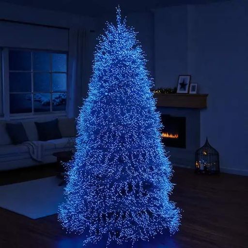 Новогодняя гирлянда комнатная роса Хвойная лапа 50 м 1500 LED зеленый провод Синее сияние D1500L50MGBL (2027274)