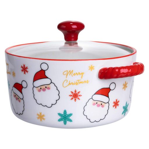 Ступница фарфоровая Santa новогодняя 800 (мл) с крышкой Yiwu FM-CS-9A (2027360)