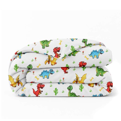 Підліткова постільна білизна фланель з простирадлом на резинці COLORFUL DINO CS3 COSAS (2200000004444) (2028184)