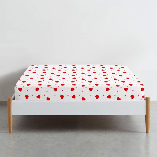 Простирадло на резинці 90x190x25 RUBY HEARTS COSAS (2200000033925) (2029436)