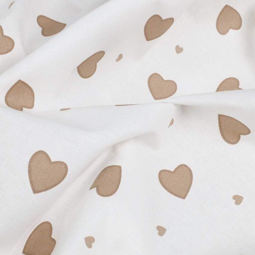 Простирадло на резинці 90x190x25 BEIGE HEARTS COSAS (2200000033895) (2029441)
