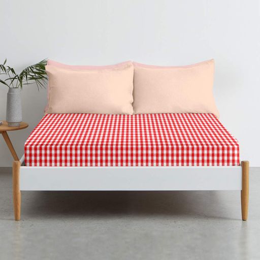 Простирадло на резинці 90x190x25 RED CHECK COSAS (2200000033840) (2029444)