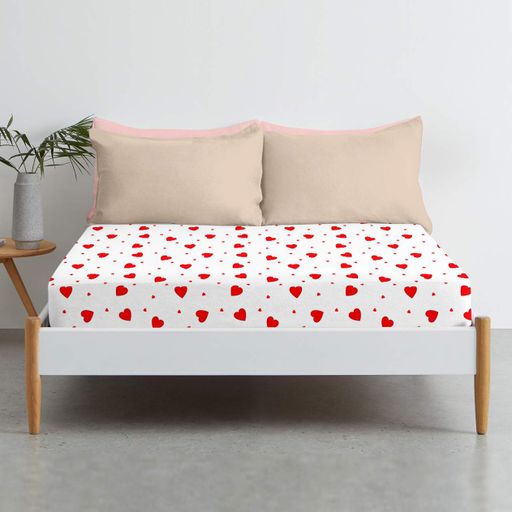 Простирадло на резинці 200x200x30 RUBY HEARTS COSAS (2200000035745) (2029573)