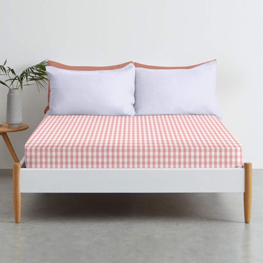Простирадло на резинці 200х220х30 PINK CHECK COSAS (2200000036957) (2029655)