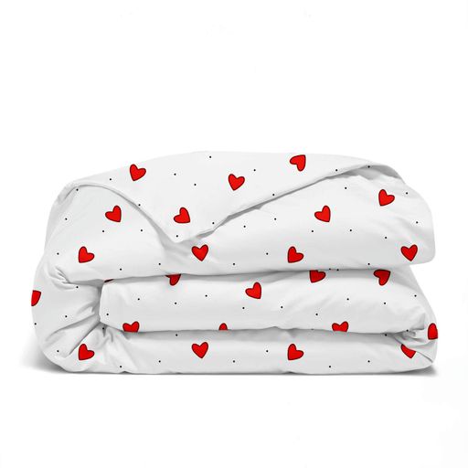 Двоспальна постільна білизна з простирадлом на резинці CHERRY HEARTS CS1 COSAS (2200000034458) (2029697)