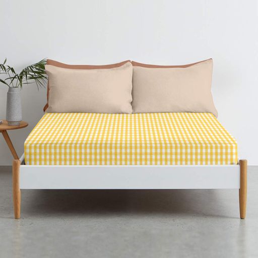 Простирадло на резинці 150x200 YELLOW CHECK COSAS (2200000034793) (2030222)