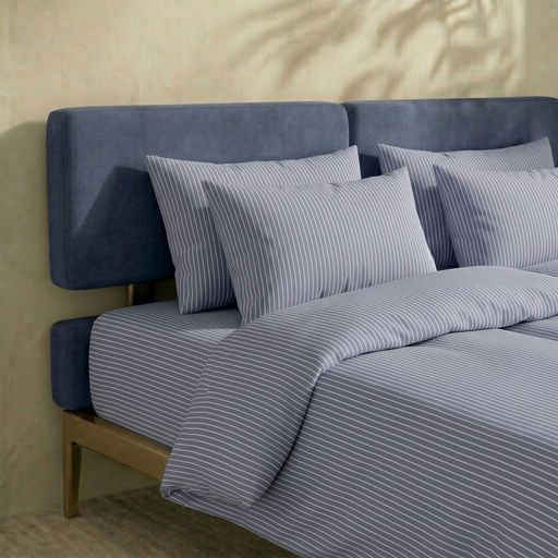 Простирадло на резинці з вареної бавовни 160х200х30 DENIM STRIPE COSAS (2200000050175) (2030400)