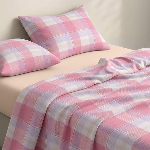 Євро постільна білизна фланель з простирадлом на резинці AMETHYST TARTAN COSAS (4822052501207) (2030731)