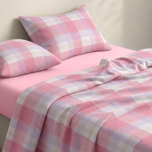 Двоспальна постільна білизна фланель з простирадлом на резинці AMETHYST TARTAN CS1 COSAS (4822052501658) (2030746)
