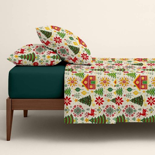 Євро постільна білизна з простирадлом на резинці CHRISTMAS CS5 COSAS (4822052503799) (2030784)