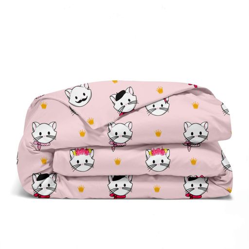 Підліткова постільна білизна з простирадлом на резинці PINK PARIS CATS CS3 COSAS (2200000000309) (2031045)