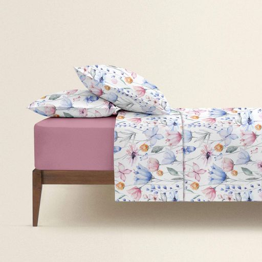 Сімейна постільна білизна з простирадлом на резинці FLORAL DREAM COSAS (4822052463826) (2031425)