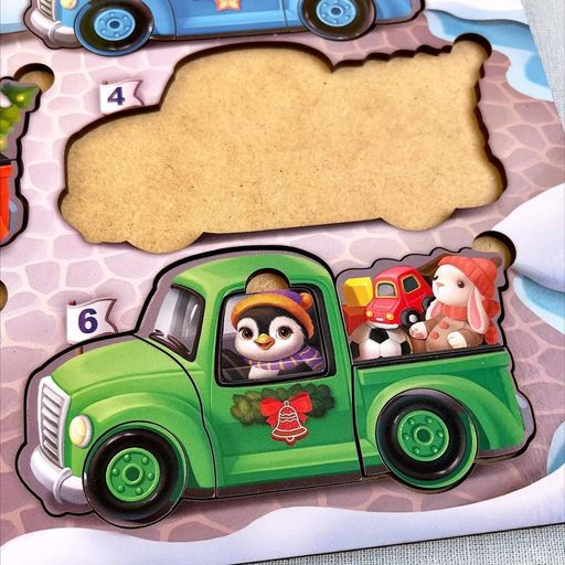 Деревянная игра с карточками "Животные на машинках" Ubumblebees (ПСФ132) PSF132 42 детали и 12 карт (2033885)