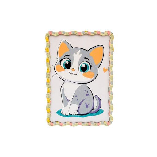 Картина по номерах "Котик" Puz-22945 формат А4 пензлик фарби кріплення для стіни (2034357)