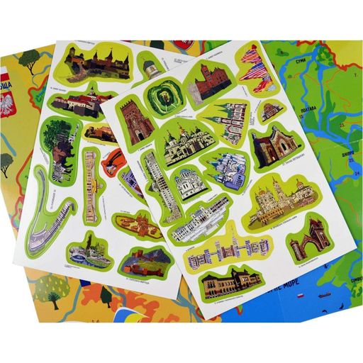 Плакат "Карта Украины" с наклеками (КП-001) KP-001 (2034795)
