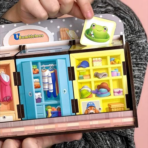 Деревянная настольная игра "Шкафы с одеждой" Ubumblebees (ПСД061) PSD061 сортер-комодик (2034853)