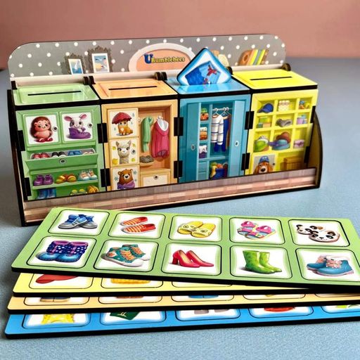 Деревянная настольная игра "Шкафы с одеждой" Ubumblebees (ПСД061) PSD061 сортер-комодик (2034853)