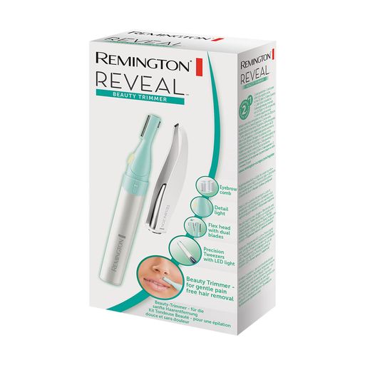 Триммер женский Remington Reveal с пинцетом для бровей, бело-бирюзовый (МРТ4000С)