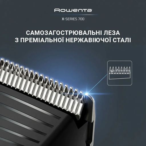 Триммер для головы, носа, ушей и тела Rowenta X Series 700 черно-синий (TN9610E0)