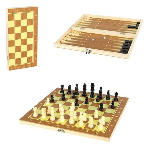 Настольная игра "Шахматы шашки и нарды 3 в 1" 622А с доской 30х30 см (2035688)