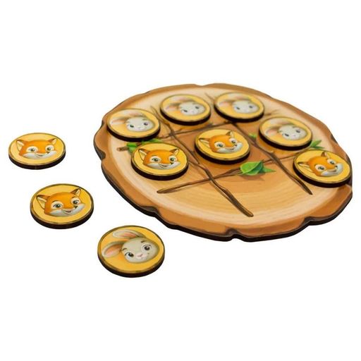 Деревянная настольная игра "Крестики-нолики" Ubumblebees (ПСД158) PSD158 зайчик и лисичка (2036419)