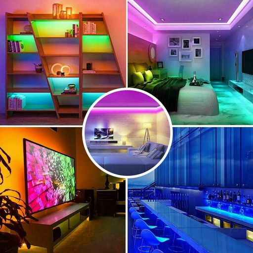 Лента RGB 3528, 5 м + Пульт + Блок питания / Комплект светодиодная многоцветная LED подсветка (2037346)