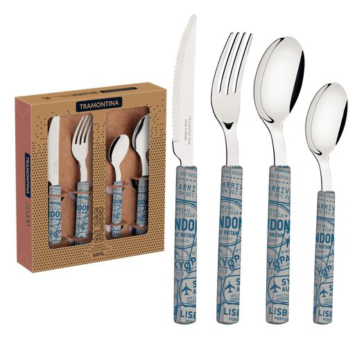Набор столовых приборов Bliss light gray, 16 предметов TRAMONTINA kuh0016258 (2037551)