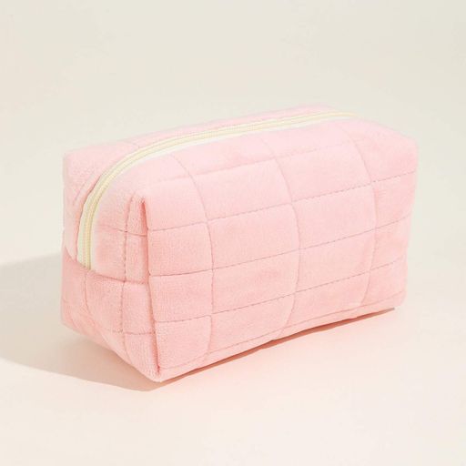 Косметичка в клетку ANbeauty Пушистая 17х8х10 см Pink (AN0103007) (2037593)
