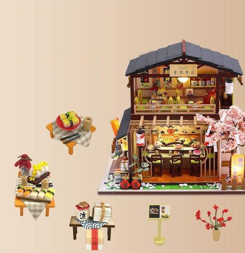 Румбокс Японський Суші-Ресторан 3D інтер'єрний конструктор Gibbon Sushi M2011 + купол (2037754)
