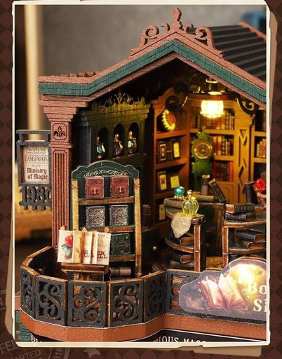 Румбокс Книгарня Сутінки Інтер'єрний конструктор A Twilight Book Mall Book Nook ES-017 + купол (2038148)