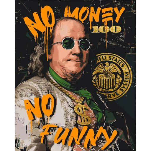 Картина по номерам "Франклин. No money no funny" LW3284 золотые краски 40х50 см (2038461)