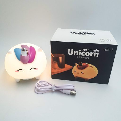 Силіконовий дитячий нічник Єдиноріг 7 LED акумуляторний USB світильник іграшка 3D TOYS LAMP (2039019)