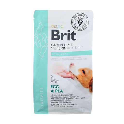 Сухой корм для собак с мочекаменной болезнью Brit Veterinary Diet Dog Struvite с яйцом и горохом