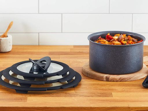 Крышка Tefal Ingenio 18 см, стеклянная, силиконовая, прозрачно-чёрного цвета (639484) (2039797)