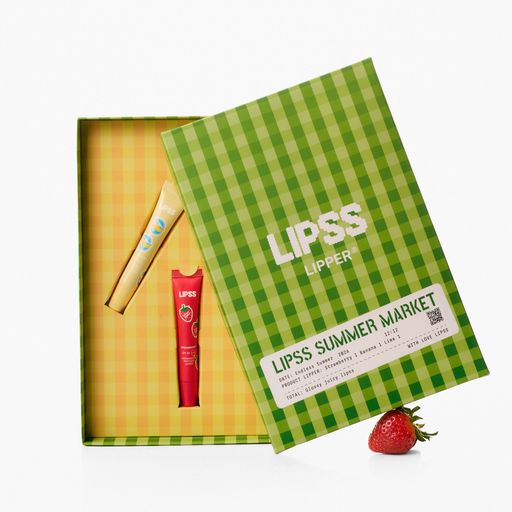 Набор бальзамов для губ LiPSS Summer Market Drop SPF 20 (клубника, 1 шт + банан, 1 шт + лайм, 1 шт)