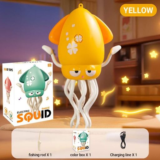 Танцующий кальмар Squid Electric Dance музыкальная игрушка осьминог Желтый (2041868)