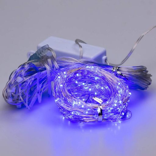 Гірлянда штора світлодіодна GarlandoPro Роса 200LED 3х2м 10 ліній 8 режимів гірлянда крапля роси Синій 173302BL (2042141)
