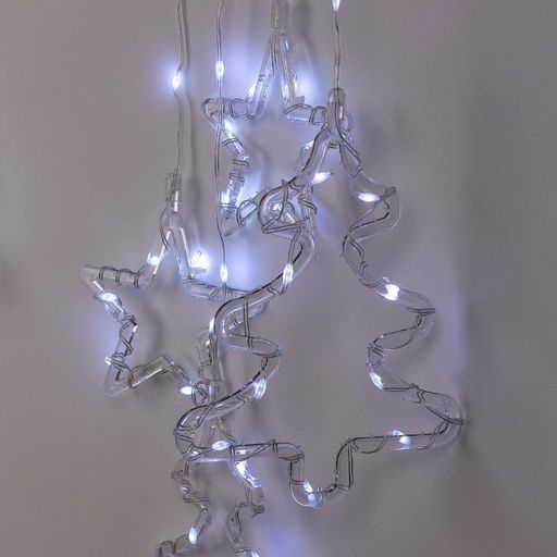 Гірлянда штора світлодіодна GarlandoPro зірка та ялинка 120LED 3х0,9 м 8 режимів Білий 1733071W (2042465)